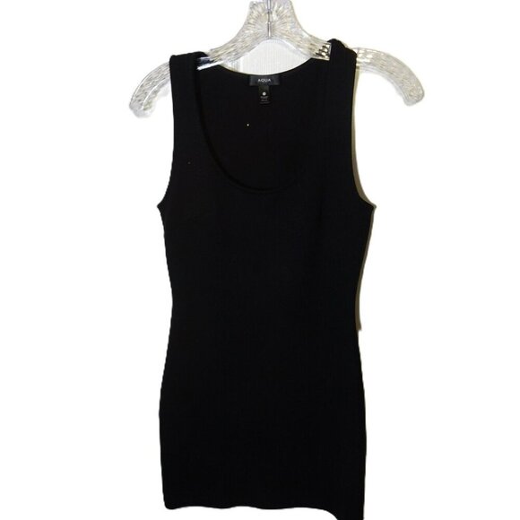Aqua Pre-Loved Small Polyester Spandex Black Sleeveless Dress - Picture 10 of 10